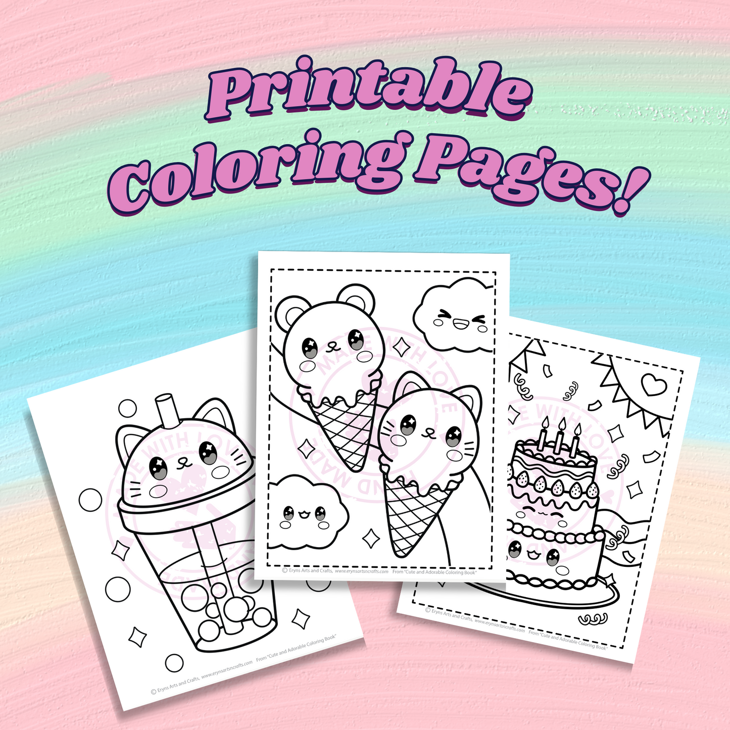 DIGITAL DOWNLOAD- DESSERT COLORING PAGES