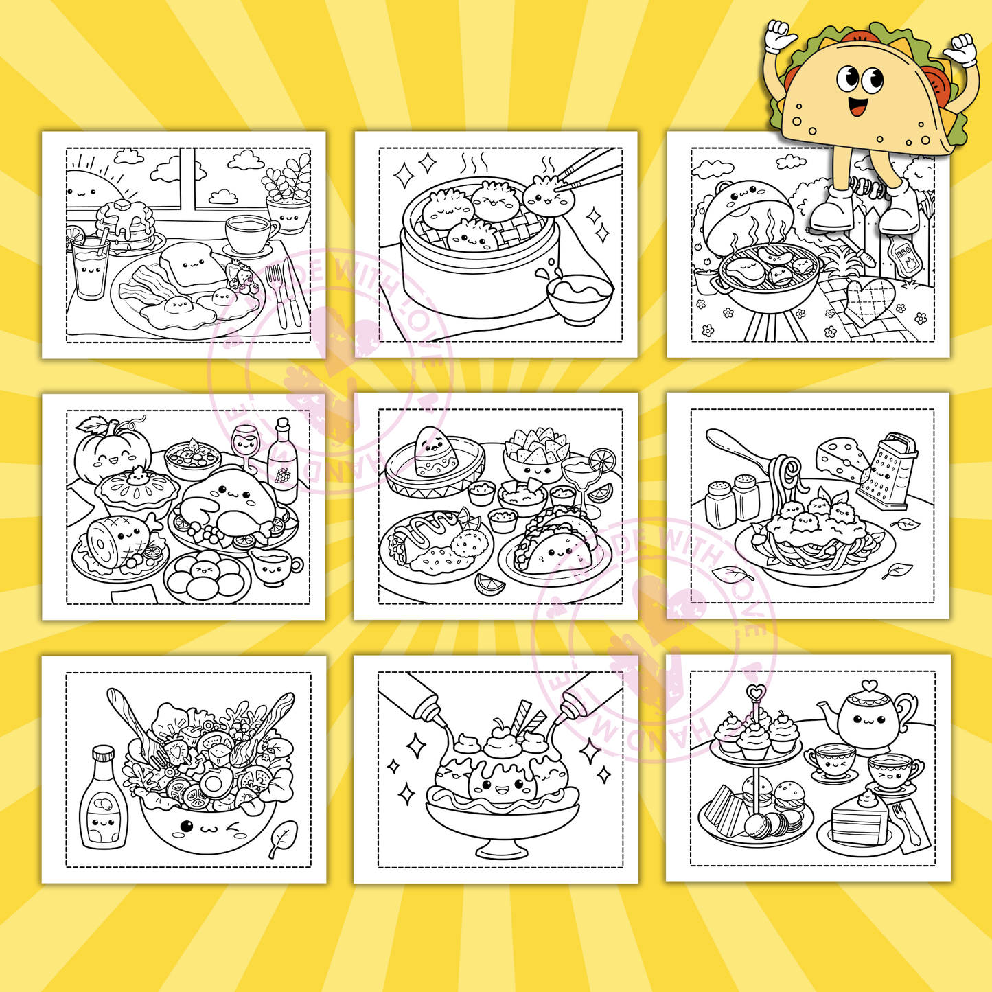 Digital Download- Foodie Coloring Book