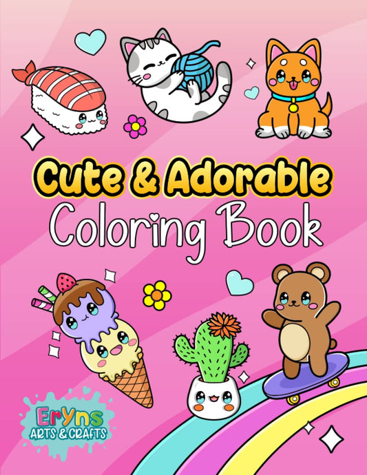Cute and Adorable Coloring book: 50 Cute and Adorable Coloring Pages (Paperback)
