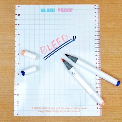 Bleed Proof Marker Pad with Integrated Rulers (3 Color Options)