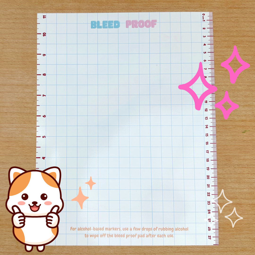 Bleed Proof Marker Pad with Integrated Rulers (3 Color Options)